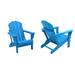 BRAXTON Outdoor Patio Folding Poly Adirondack Chair (Set of 2) Pacific Blue