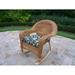 Outdoor Living and Style Pack of 2 Brown Outdoor Patio Resin Wicker Rocking Chairs - Navy Blue