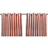 Jordan Manufacturing 54 x 96 Melon Stripe Grommet Semi-sheer Outdoor Curtain Panel (2 Pack)