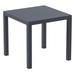 Resin Square Dining Table Dark Gray 31 inch