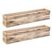 20 Rectangular Rustic Wood Planter with Plastic Liner l Wine Crate Style (Set of 2) (Whitewash)