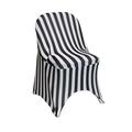 Your Chair Covers - Stretch Spandex Folding Chair Covers Striped Black/White for Wedding Party Birthday Patio etc.