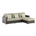 Kingfisher Lane Wicker Patio Storage Sectional with Cushions in Brown