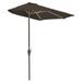OFF-THE-WALL BRELLA Olefin Half Umbrella 9 -Width Chocolate Canopy