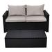 Kingfisher Lane 2 Piece Wicker Patio Sofa Set in Black