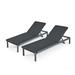 Cherie Outdoor Dark Gray Aluminum Chaise Lounge with Cushion (Set of 2)