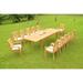 Grade-A Teak Dining Set: 12 Seater 13 Pc: 122 Atnas Double Extension Rectangle Table And 12 Mas Stacking Arm Chairs Outdoor WholesaleTeak #WMDSMS39