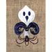 Halloween Ghost Spider Bat Fleur de lis Flag Garden Size