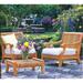 WholesaleTeak Outdoor Patio Grade-A Teak Wood 3 Piece Teak Sofa Chair Set -2 Lounge Chairs and 1 Ottoman -Furniture only --Giva Collection #WMSSGV1