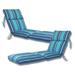 Comfort Classic Channeled Indoor/Outdoor Sunbrella Chaise Lounge Cushion - Set of 2
