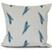 Feather Stripe Floral Print Outdoor Pillow