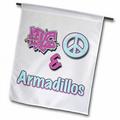 3dRose Love Peace and Armadillos Polyester 1 6 x 1 Garden Flag