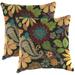 Jordan Manufacturing 16 x 16 Gaya Pizzazz Multicolor Floral Square Outdoor Throw Pillow (2 Pack)