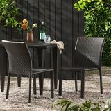 Vera Outdoor Wicker Armless Stack Chairs with an Aluminum Frame Set of 2 Multibrown