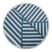 Contemporary Home Living 5 Blue And Gray Round Geometric Reversible Essential Outdoor Rug