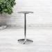 Lancaster Home 23.25 Round Aluminum Indoor-Outdoor Bar Height Table with Flip-Up Table Grey