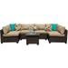 Bowery Hill 7 Piece Outdoor Wicker Sofa Set in Wheat