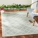 SAFAVIEH Beach House Nima Trellis Indoor/Outdoor Area Rug Aqua/Cream 7 10 x 10