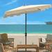 SAFAVIEH Outdoor Collection Zimmerman 6.5 x 10-Foot Rectangle Umbrella Beige/White