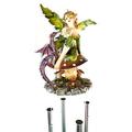 GARDEN FOREST FAIRY DRAGON MUSHROOM WIND CHIME YARD ART MAGIC MYTH TROPICAL POND