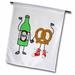 3dRose Funny Cute Beer and Pretzel Cartoon Characters Art - Garden Flag 18 by 27-inch