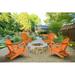 Westin Outdoor Braxton Folding Plastic Adirondack Chair (Set of 4) Orange