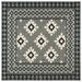 SAFAVIEH Veranda Magna Southwestern Indoor/Outdoor Area Rug 6 7 x 6 7 Square Ivory/Charcoal