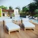 Modway Upland 5 Piece Outdoor Patio Teak Set in Natural White