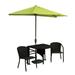 Blue Star Group Terrace Mates Adena All-Weather Wicker Java Color Table Set w/ 9 -Wide OFF-THE-WALL BRELLA - Yellow Olefin Canopy