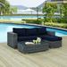 Modway Summon 3-Piece Aluminum Rattan Patio Sectional Set in Canvas/Navy