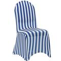 Your Chair Covers - Stretch Spandex Banquet Chair Cover Striped White and Royal Blue for Wedding Party Birthday Patio etc.