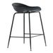 Homelala - Black 25 Seat Height Black Molded Plastic Bar Stool Modern Barstool Counter Stools with Backs and armless Metal Legs