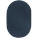 Rhody Rug Madeira Indoor/ Outdoor Braided Rounded Area Rug Navy 10 x 13 Oval Synthetic Polypropylene Antimicrobial Stain Resistant 10 x 14