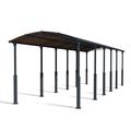 Palram - Canopia Arcadia Alpine 12 x 42 Polycarbonate/Galvanized Steel Carport - Gray/Bronze