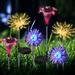 Solar Garden Lights Outdoor 6 Pack LED Solar Stake Light Multi-Color Changing Solar Powered Decorative Landscape Lighting Dandelion Lily Sunflower for Path Yard Lawn Halloween Christmas