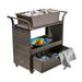 Brown Wicker Indoor Bar Cart