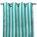 Jordan Manufacturing 54 x 96 Solid Grommet Semi-Sheer Outdoor Curtain Panel Ocean/White Stripe