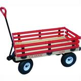 20 in. x 38 in. Wooden Wagon with 4 in. x 10 in. Tires