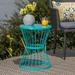 Anthony Outdoor 16 Inch Iron Side Table Matte Teal