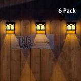 Solar Deck Lights Led Outdoor Garden Decorative Wall Mount Fence Post Lighting-6pack