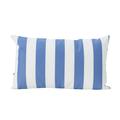 GDF Studio Coronado Outdoor Water Resistant Rectangular Throw Pillow Blue and White Stripe