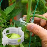 JPGIF 100PC Trellis Tomato Clips Supports Connects Plants Vines Trellis Twine Cages