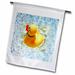 3dRose Cute Rubber Duckie Taking A Bubble Bath - Garden Flag 12 by 18-inch