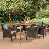 Noble House Jaxon 7 Piece Wooden Patio Dining Set in Teak