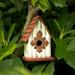 Glitzhome 9.06 Tall Distressed Rustic Outdoor Garden Solid Wood Birdhouse