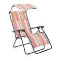 BrylaneHome 350 Lbs. Outdoor 350 Lbs. Weight Capacity Zero Gravity Adjustable Chair with Canopy Folding Patio Yard Lounger Chair - Multi Stripe