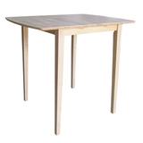 International Concepts Unfinished Square/Rectangular Bar Height Dining Table