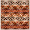 SAFAVIEH Veranda Luwig Southwestern Indoor/Outdoor Area Rug 6 7 x 6 7 Square Rust/Red