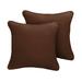 Sorra Home Sunbrella Canvas Bay Brown Corded Indoor/ Outdoor Pillow Set 20 in x 20 in