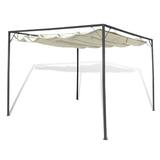 vidaXL Gazebo Patio Pavilion Canopy Party Tent with Retractable Roof Sunshade